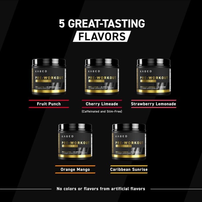 Kaged Pre Workout Powder Pre-Workout Elite for Men & Women, High Stimulant for Energy, Focus, Pumps, L-Citrulline, Beta Alanine, Creatine & 388mg of Organic Caffeine, Strawberry Lemonade - Image 6