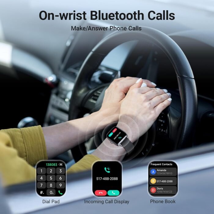 Fitpolo Smart Watch for Men Women, 1.85" Touchscreen Fitness Tracker, Make/Answer Calls, Heart Rate SpO2 Monitor, IP68 Waterproof, Sleep & Activity Tracking Smartwatch for Android Phones iPhone - Image 6