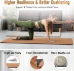 Premium Cork Yoga Mat 1/4 & 2/5 Inch Thick 72 x 26 in, Thick Cork and TPE Non Slip Yoga Mats for Women Men, Sweat Proof Eco-friendly, Great for Hot Yoga & Workouts - Image 4