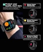 Advanced Health & Fitness Smartwatch,1.72'' HD Touchscreen,Men's Women's Smartwatch,100+ Exercise Modes,24/7 Heart Rate,Blood Oxygen,Stress,Sleep Tracking,Waterproof Fitness Tracker (Black) - Image 6