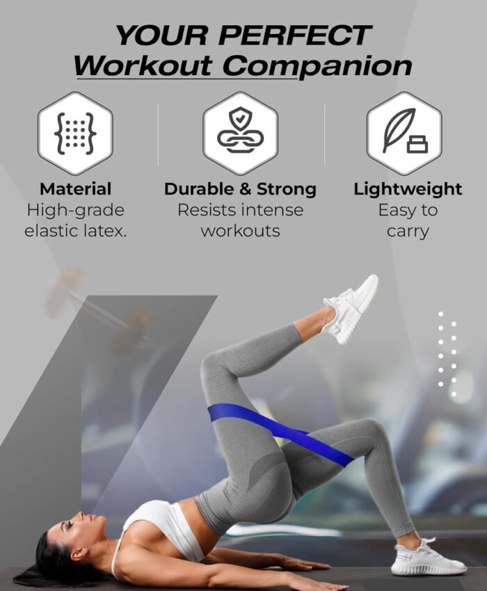 Bingwaah Mini Loop Resistance Bands for Exercise - Set of 5 Elastic Bands for Exercise, Strength Training & Rehab - 5 Resistance Levels. Portable & Durable Resistance Bands for Home, Gym & Outdoors - Image 4