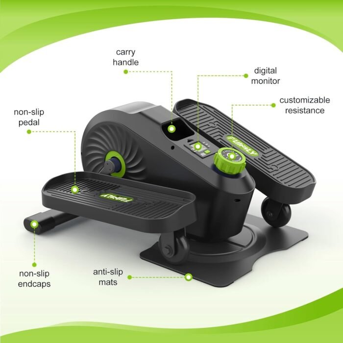 FUNMILY Under Desk Elliptical, Under Desk Bike Pedal Exerciser, Fully Assembled Leg Exerciser 2 in 1 Seated Standing Elliptical, Ultra-Quiet Mini Elliptical Machines for Home Office Use - Image 9