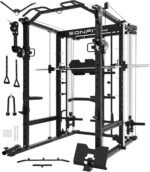 Eonfit E5 Smith Machine with Vertical Leg Press, Power Cage Squat Rack with LAT-Pull Down Cable Crossover Rotating Arms System Home Gym Equipment All in One - Image 2