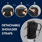 Haimont Duffle Backpack for Men Women, Convertible Travel Duffel Bag Backpack with Shoes Compartment, Heavy Duty Weekender Bags for Sports Gym, Traveling, Camping, Water-resistant, 60L, Black - Image 3