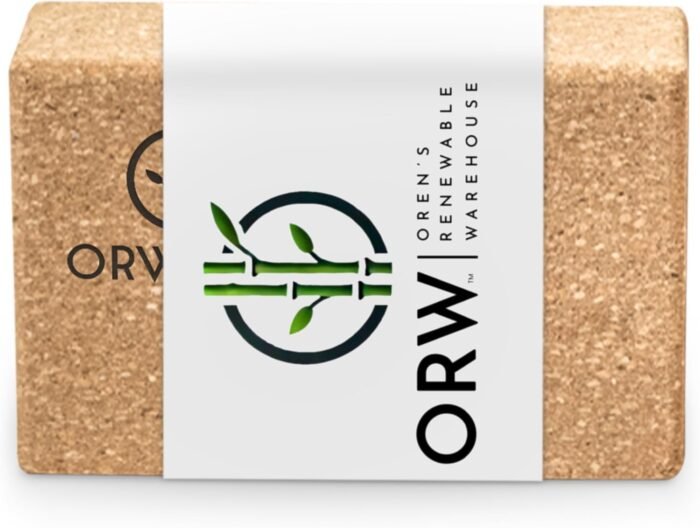 ORW OREN’S Natural Cork Yoga Block – 9”x6”x3”, 1.5 lbs – Heavyweight, Non-Slip, Eco-Friendly Support for Balance, Stretching, Pilates & Fitness – Dense Yoga Prop for All Levels - Image 2