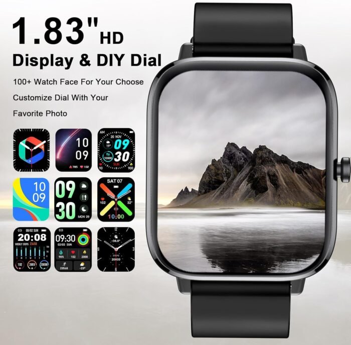 Smart Watch Full Touch Smart Watches for Android iOS Phones Compatible (Answer/Make Call) Smart Fitness Tracker Watch for Women Man Waterproof Smartwatch with Sleep/Heart Rate/sports/Step (Black) - Image 4