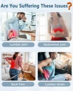 Back Massager with Heat-Heating Pad for Back Pain Relief,Lower Back Massager Abdominal Belly Massagers with 6 Massage,16 Intensity&3 Heated,Cordless Personal Travel Wrap Belt Gifts for Men and Women - Image 3