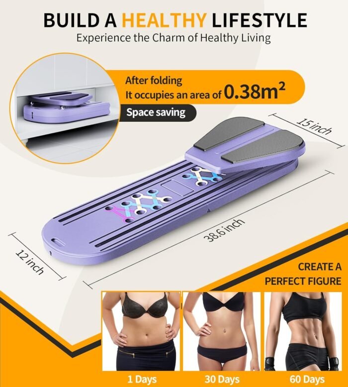 Pilates Board - Pilates Reformer Set, 6 in 1 Pilates Boards for Home Workout, Portable and Foldable Pilates Reformers, Multifunctional Reformer Pilates Machine, Pilates Board for Women - Image 6