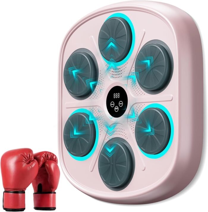 2025 New Model Smart Music Boxing Machine for Adults and Kids, Training Machine with LED Electronic Wall Mounted, Home Indoor Workout Equipment with Premium Boxing Gloves - Image 2