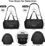 BALEINE Gym Bag for Women and Men, Small Duffel Bag for Sports, Gyms and Weekend Getaway, Waterproof Dufflebag with Shoe and Wet Clothes Compartments, Lightweight Carryon Gymbag (Black) - Image 6