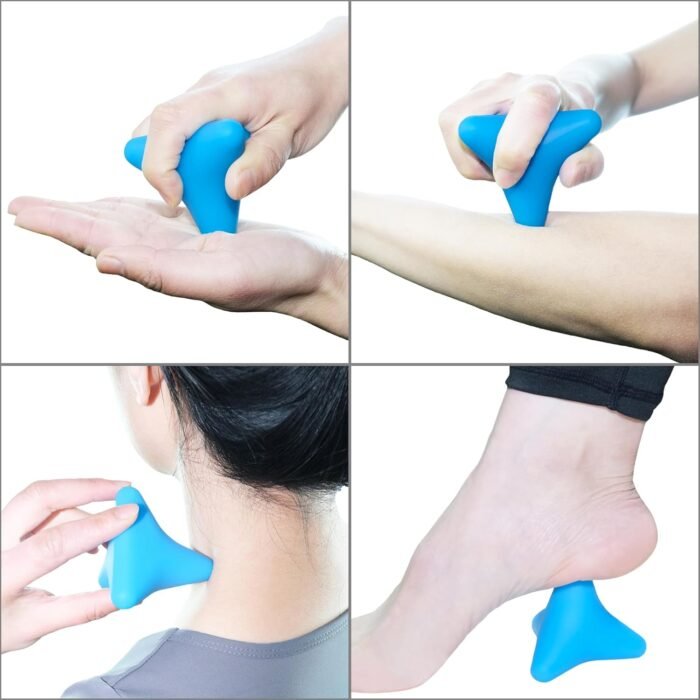 Trigger Point Massage Tool. Massager Ball for Deep Tissue Myofascial Release Physical Therapy Foot Plantar Fasciitis Pain Relief Muscle Knot Psoas Hip Flexor Iliacus Release. 3×2.6 in (Blue) - Image 5