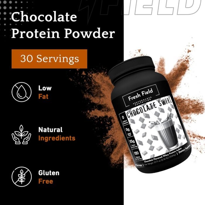 Chocolate Protein Powder - 25g Whey Protein Isolate, Gluten-Free & Soy-Free, Sugar-Free, 30 Servings - Natural Whey Protein Powder for Workout Fitness & Nutrition Shakes - 2.36 lb - Image 3