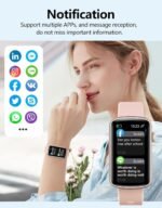 Fitness Tracker with Heart Rate/Sleep/Blood Oxygen Monitor, Slim Fitness Watch for Women Men IP68 Waterproof Pedometer Calories/Steps Counter Health Watch Activity Tracker (Pink) - Image 4