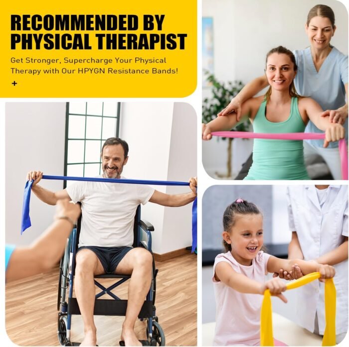 Resistance Bands, Exercise Bands, Physical Therapy Bands for Strength Training, Yoga, Pilates, Stretch Elastic Band with Different Strengths, Workout Bands for Home Gym - Image 3