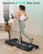 Walking Pad Treadmill with Handle Bar, 47"x16" Super Large Running Area, 8.7 MPH Compact Under Desk Treadmill for Home Office, 450LBS Walking Jogging Running Machine with Remote Control - Image 3