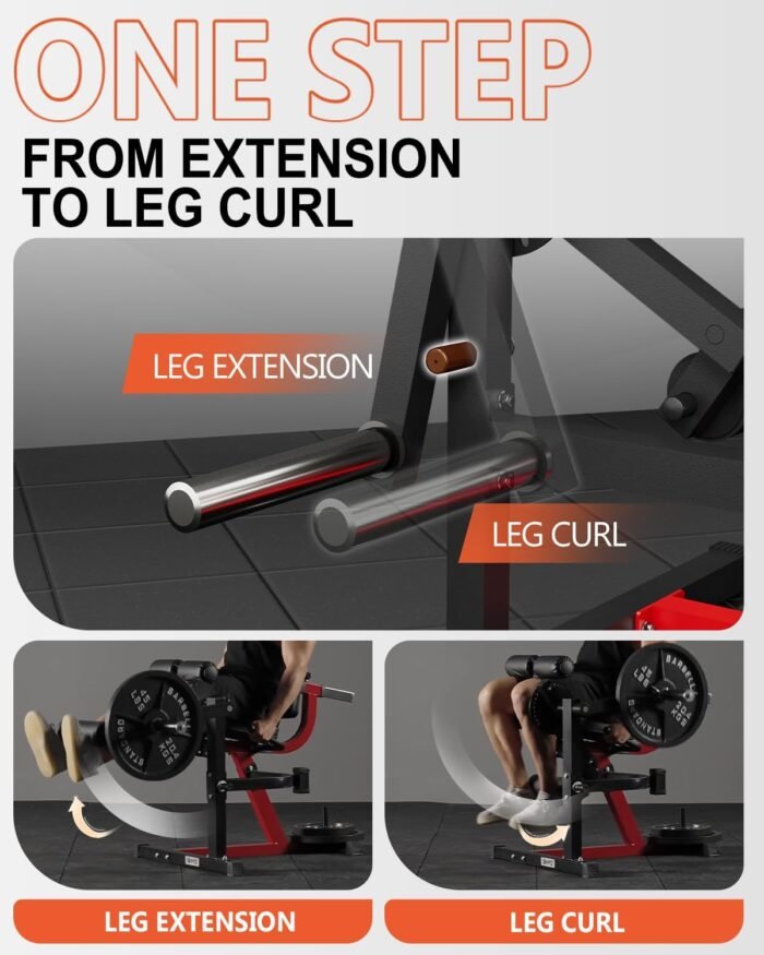 GMWD Leg Extension and Curl Machine, Lower Body Special Leg Machine, Adjustable Leg Exercise Bench with Plate Loaded, Leg Rotary Extension for Thigh, Home Gym Weight Machine - Image 4
