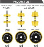 VIVITORY Dumbbell Sets Adjustable Weights, 44 to 66 Lbs, Free Weights Dumbbells Set with Connector, Neoprene Coating Adjustable Dumbbell Set, Dumbbells Weights Set for Home Gym, Cast Iron, Matte Finish - Image 4