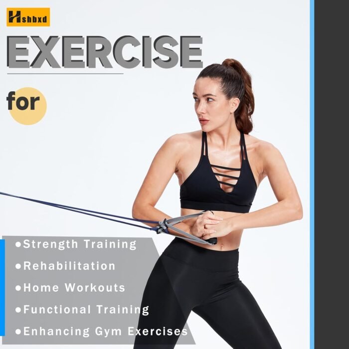 Resistance Tubes for Working Out, Exercise Bands with Handles and Door Anchor for Physical Therapy Women and Men, Rubber Tubing for Lower Pilates, at-Home Workout, 25 Foot - Image 4