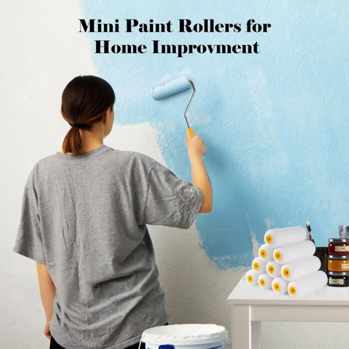 Mister Rui Foam Paint Rollers, 10 Pack 4 Inch Paint Rollers, Mini Paint Roller, High Absorption Foam Paint Roller 4 Inch, Small Foam Paint Rollers, 4 Inch Foam Rollers for House Painting - Image 3