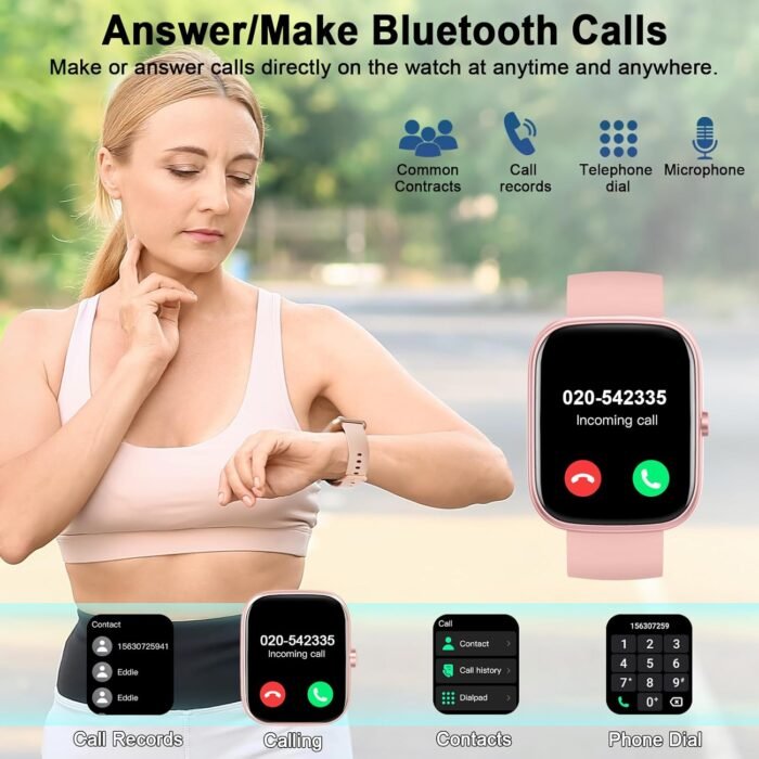 Smart Watch for Women, 1.91"HD Smartwatch (Answer/Make Call), 2025 Fitness Activity Trackers Heart Rate/Sleep Monitor/SpO2, Pedomete IP68 Waterproof,110+ Sport Mode, Watches Women for Android iOS Pink - Image 5