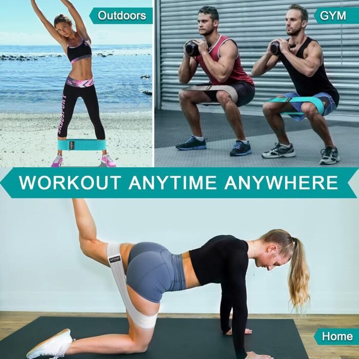 Supertrip Fabric Resistance Bands for Legs and Butt Non-Slip Booty Bands Set for Women/Men Exercise Loop Bands Elastic Workout Fitness Bands Wide Strength Bands - Image 8
