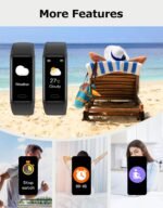 Fitness Tracker, Fitness Watches for Women Men Pedometer Watch with 24/7 Heart Rate Monitor Sleep Tracker Step/Calorie Counter Stopwatch IP68 Waterproof Activity Trackers (Dark Black) - Image 7