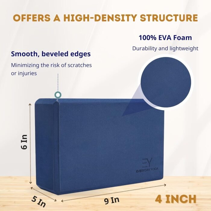 𝗘𝘃𝗲𝗿𝘆𝗱𝗮𝘆 𝗬𝗼𝗴𝗮 Foam Block with Soft Non-Slip Surface for Stability, Balance, and Deepen Stretches - Ideal for Yoga, Pilates, and Meditation Accessories (Sold Singular) - Image 4