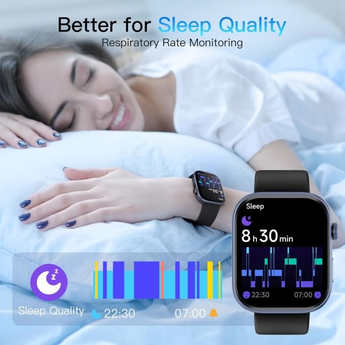 Tensky Smart Watch for Men/Women Android & iOS, AI Voice, 1.99" AMOLED Fitness Tracker with Bluetooth Call, 3ATM Waterproof Heart Rate/Sleep/SpO2 Monitor, Pedometer, 100+ Sports, 12 Days Battery Life - Image 8