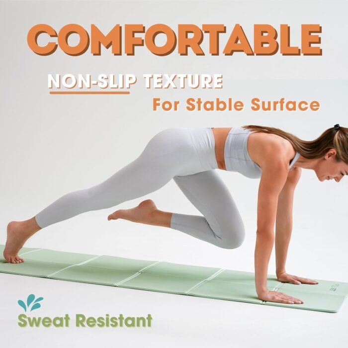 Polyfit Foldable Yoga Mat for Travel and Home Workouts - 7mm Thick - Lightweight, Packable, and Easy to Store - Folding Workout Mat for Women & Men - For Stretching, Yoga & Pilates - Image 7