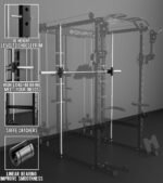 Eonfit E5 Smith Machine with Vertical Leg Press, Power Cage Squat Rack with LAT-Pull Down Cable Crossover Rotating Arms System Home Gym Equipment All in One - Image 7