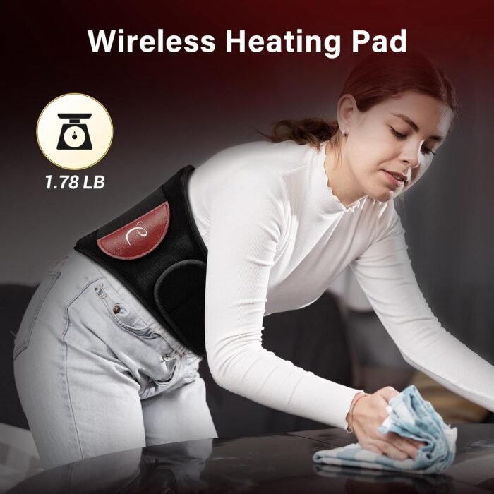 Comfytemp XL Cordless Heating Pad with Massager for Back Pain Relief, Portable Lower Back Massager with Heat Button App Control FSA HSA Eligible Wireless, Birthday Gifts for Mom Dad - Image 7
