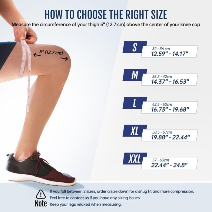 Knee Brace for Women & Men - UFITVELL 2 Packs knee compression sleeve for Knee Pain, Ideal for Gym, Running, Basketball, volleyball, Yoga, Support Meniscus Tear, swelling & Arthritis Pain Relief - - Image 7