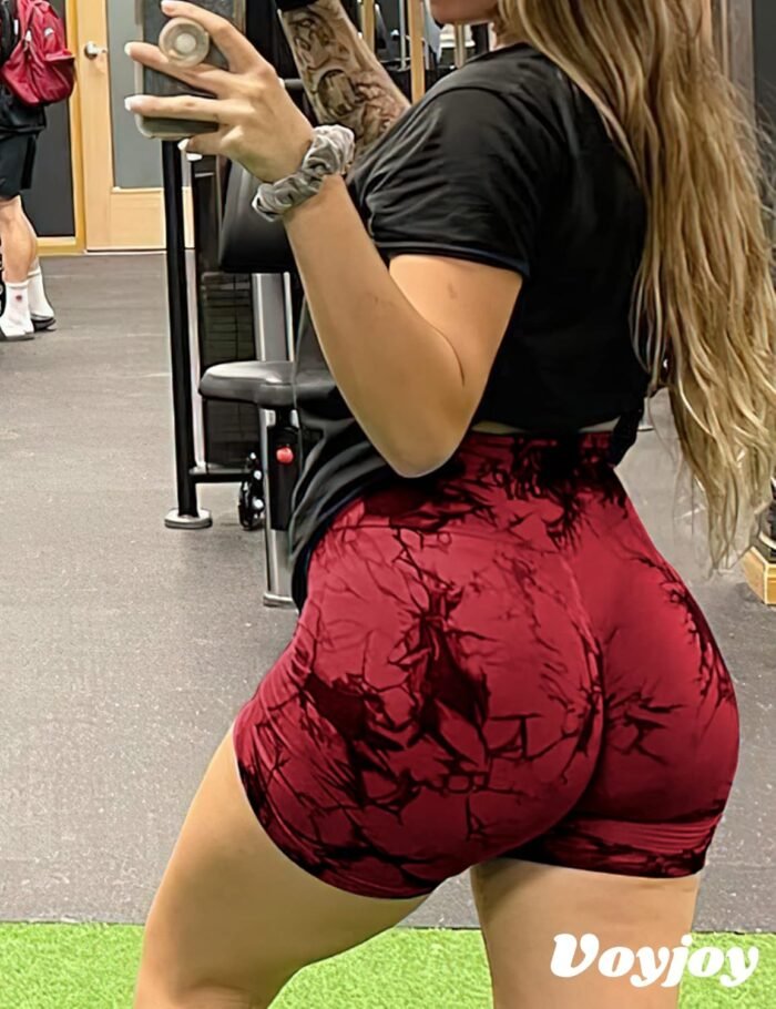 VOYJOY Women Workout Shorts 3.6" Scrunch Butt Lifting Gym Shorts Seamless Yoga Biker Shorts - Image 6