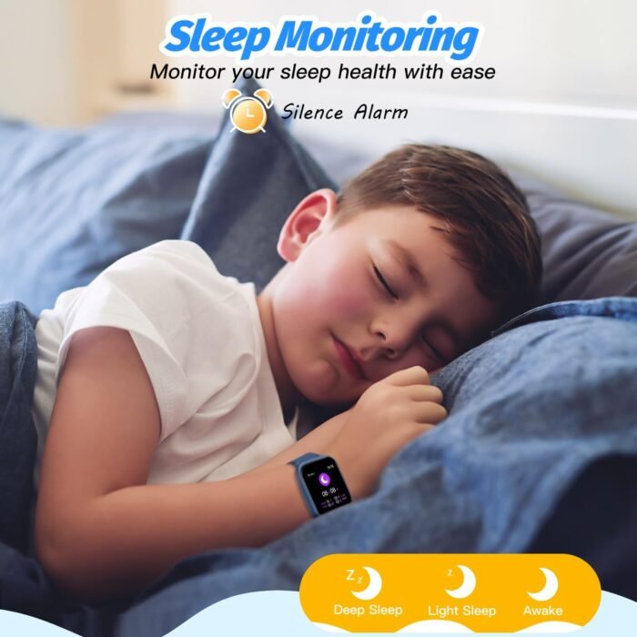Kids Smart Watch for Girls,IP68 Waterproof Kids Fitness Tracker Watch with 1.5 Inch DIY Face,Heart Rate Sleep Monitor,19 Sport Modes,Calories Counter,Alarm Clock,Great Gifts for Children 6+ (Blue) - Image 7