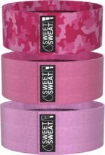 Sweet Sweat Hip Bands with 3 Levels of Resistance | Non-Slip Fabric Booty Bands for Squats & Lunges | Includes Free Mesh Carrying Bag - Image 2