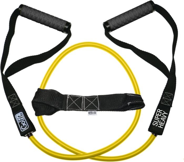 GoFit GF-4TUB-SH(70) Pro-Grade Power Resistance Tube with Handles (Yellow/70 Lbs.) - Image 2