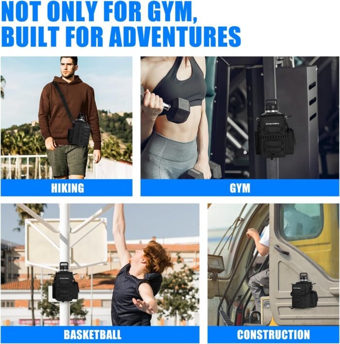 NATURE PIONEOR Magnetic Gym Bag for Men and Women - Magnet Water Bottle Holder Sling Carrier with Crossbody Shoulder Strap,Gym Accessories Pouch,Phone Pockets for Sports,Walking,Travel,Workout - Image 8
