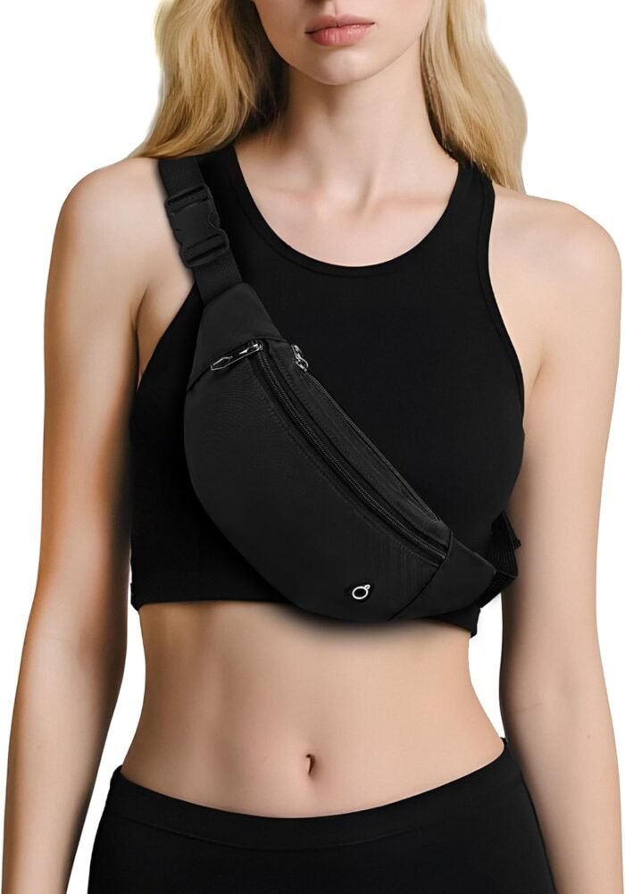 Fanny Pack For Women And Man Crossbody Bag Cross body Bag With Adjustable Strap For Travel Running Hiking Walking Workout Black - Image 7