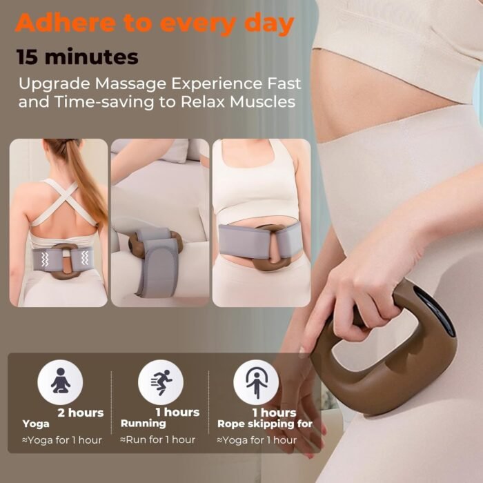 Deep Tissue & Percussion Muscle Massage Guns with Heat for Athletes & All - Pain Relief, Adjustable Intensity & Speed, Super Quiet, Portable, Ideal Gifts（Brown） - Image 6