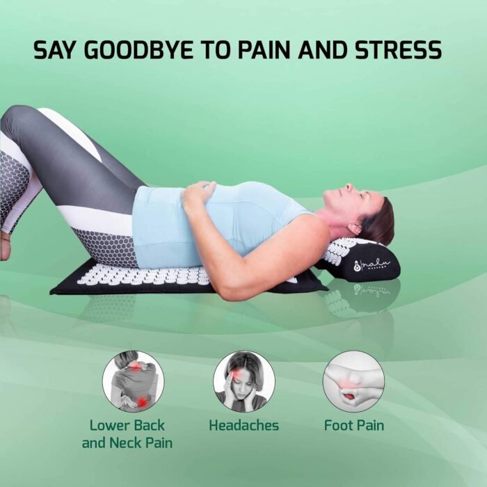 Acupressure Mat and Pillow Set for Back and Neck Pain + Spiky Reflexology Ball - Ebook and Wall Chart- Massage at Home for Sciatica, Fibromyalgia, Plantar Fasciitis, Relaxation and Stress Relief - Image 3