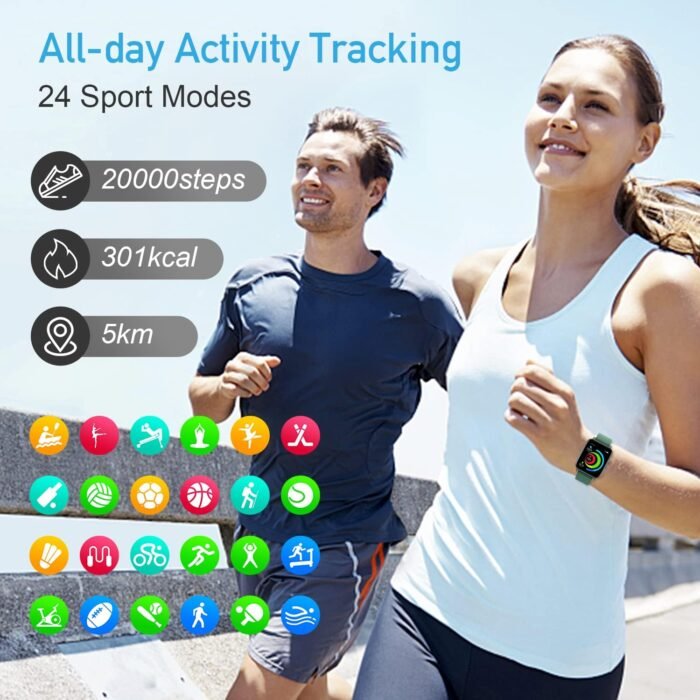 Smart Watch for Men Women Fitness: (Make/Answer Call) Bluetooth Smartwatch for Android Phone iPhone Waterproof Run Sport Digital Watches Blood Pressure Heart Rate Monitor Step Counter Sleep Tracker - Image 5