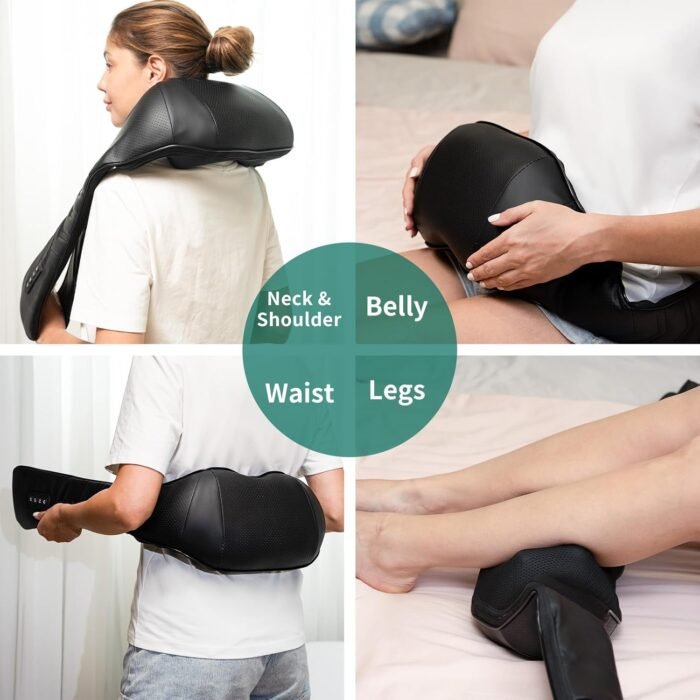 Electric Shiatsu Neck and Back Massager with Heat, 3D Shoulder Massager, Deep Tissue Kneading Massage Pillow for Leg, Body Muscle Pain Relief, Gifts for Men,Women,Mom & Dad (NOT Cordless) - Image 4