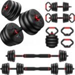 Adjustable Dumbbell Set, 55/70lbs Free Weights with Upgraded Nut, 4 in 1 Weight Set Used as Kettlebells, Barbell, Push Up Stand, Fitness Exercise for Home Gym Suitable for Men/Women - Image 2