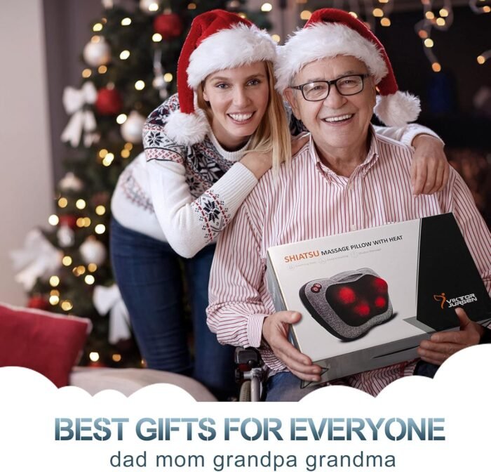 VIKTOR JURGEN Shiatsu Back Massager with Heat – Deep Tissue Massage for Neck, Shoulder, Leg, Upper & Lower Back Pain Relief, Electric Kneading 3D Massage Pillow Gifts for Men Women Dad, Mom, Christmas - Image 8