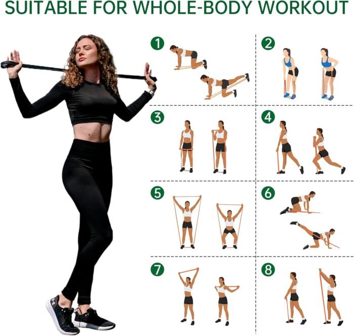 Resistance Bands Set,Workout Bands,Exercise Bands,Elastic Bands for Exercise,Stretch Bands for Physical Therapy,Strength Bands,Pull Up Assistance Bands, Heavy Duty Resistance Bands - Image 5