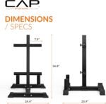 CAP Barbell Olympic Bumper Plate Tree Rack with 4 Weight Plate Posts and 2 Barbell Storage Holders | Multiple Colors - Image 5