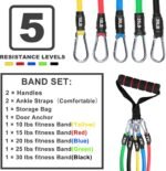Resistance Bands Set, Workout Bands with Handles, Door Anchor, Ankle Straps and Carry Bag, Exercise Bands for Shape Body and Home Workouts - Image 7