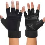 Weight Lifting Gloves for Men and Women with Wrist Wrap Support, Full Palm Protection Workout Gloves with Cushion Pads, Silicone Grip Gym Gloves for Weightlifting, Training, Exercise, Fitness - Image 2