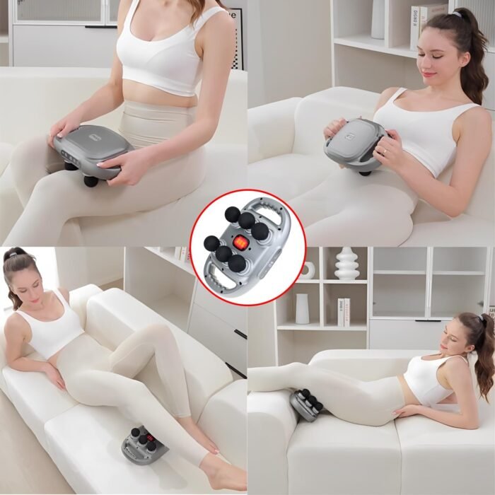 6-Head Massage Gun, Professional Handheld Massager with Adjustable 9 Modes & Intensities, for Back/Legs/Waist/HIPS Full Body Muscle Relaxation Pain Relief - Image 6