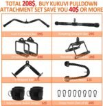 LAT Pulldown Bar Attachments, Cable Machine Accessories for Home Gym, Triceps Rope Pull Down Equipment Weight Fitness & Power Exercise Set for Arm Strength Workout Training - Image 4